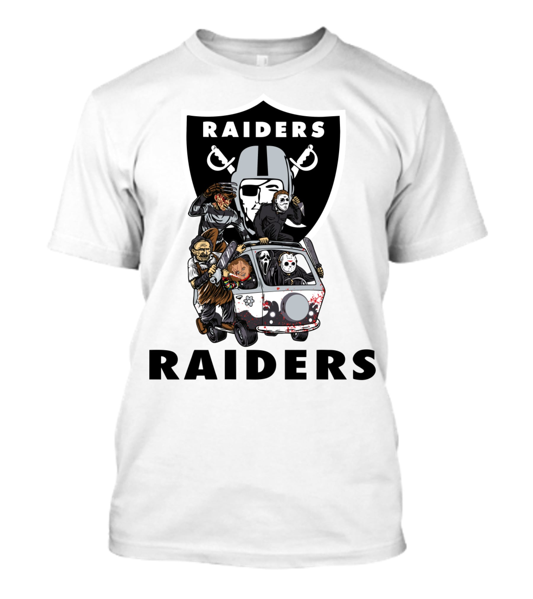 Raiders Horror Movies Edition Retro Van Halloween Crossover T-Shirt
