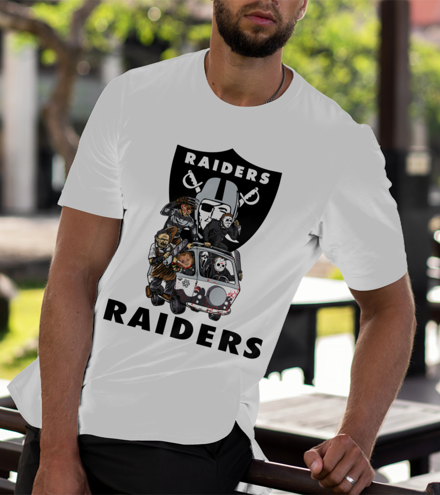 Raiders Horror Movies Edition Retro Van Halloween Crossover T-Shirt
