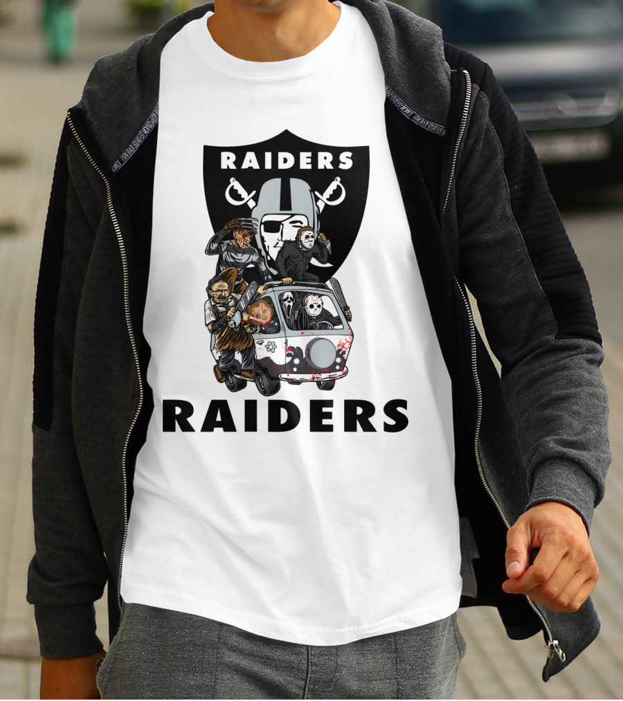 Raiders Horror Movies Edition Retro Van Halloween Crossover T-Shirt