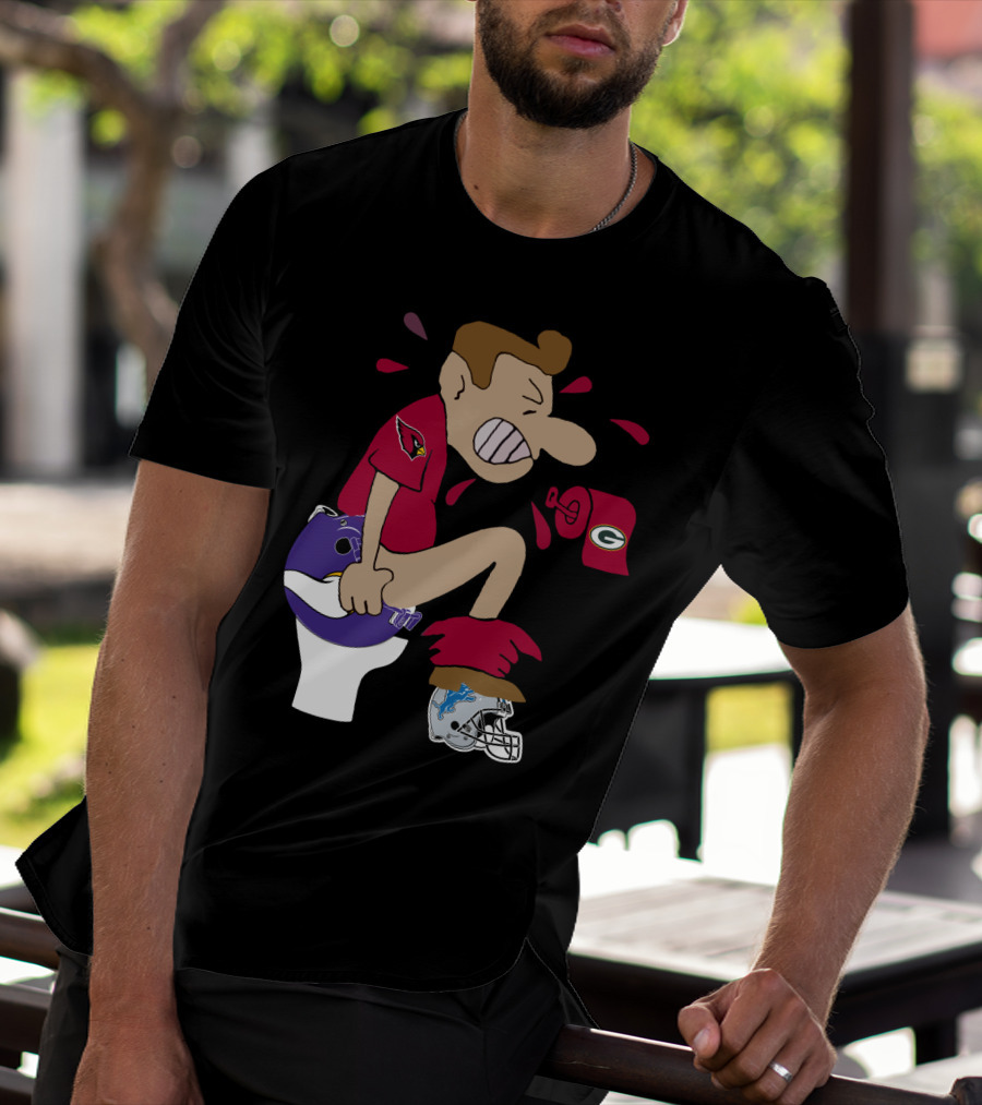 Arizona Cardinals Rivalry Humor With Vikings And Lions Helmets And Packers Toilet Paper T-Shirt