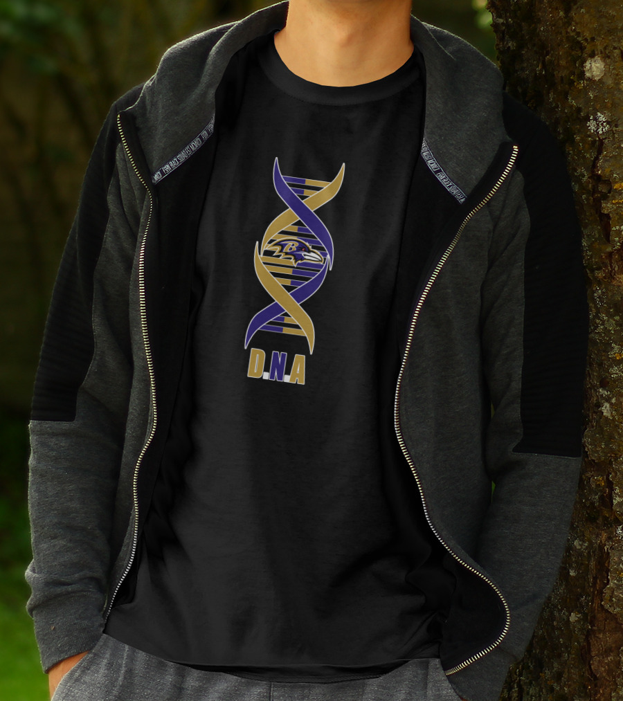 Baltimore Ravens Dna Ravens Logo In Dna Helix T-Shirt