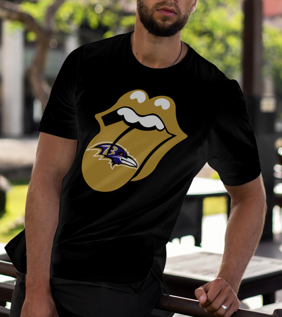 Baltimore Ravens Rolling Stones Tongue T-Shirt