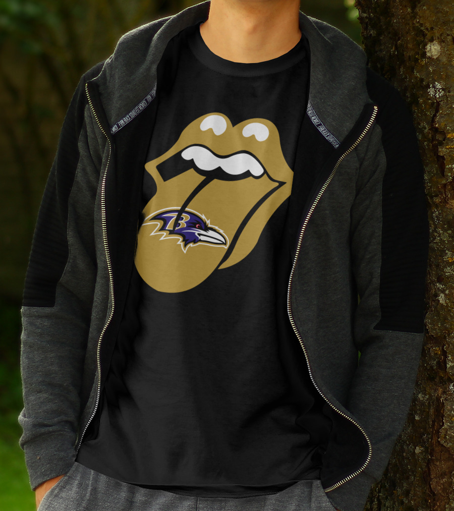 Baltimore Ravens Rolling Stones Tongue T-Shirt
