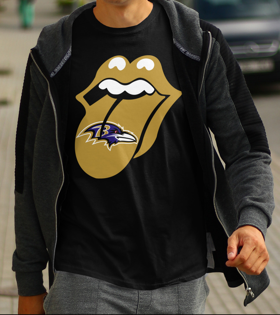 Baltimore Ravens Rolling Stones Tongue T-Shirt