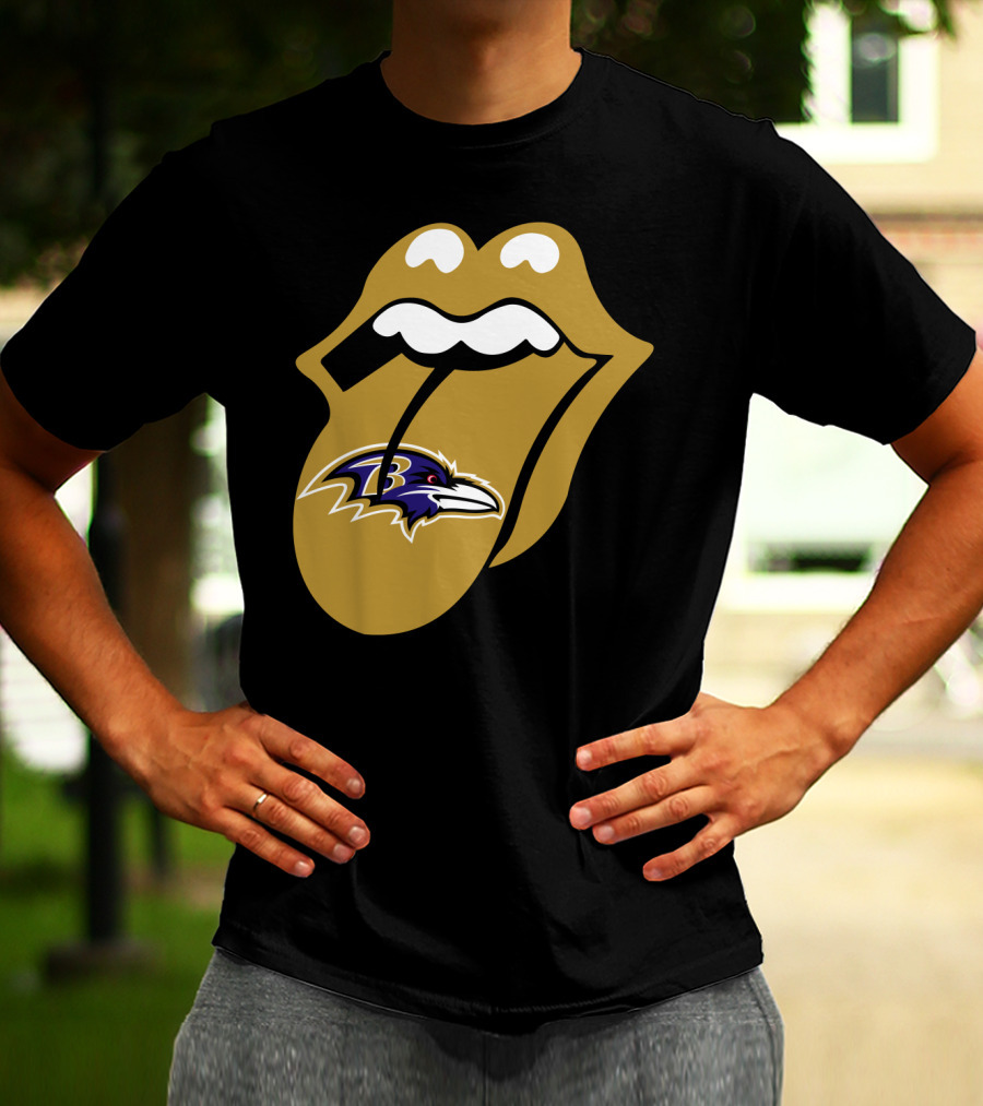 Baltimore Ravens Rolling Stones Tongue T-Shirt