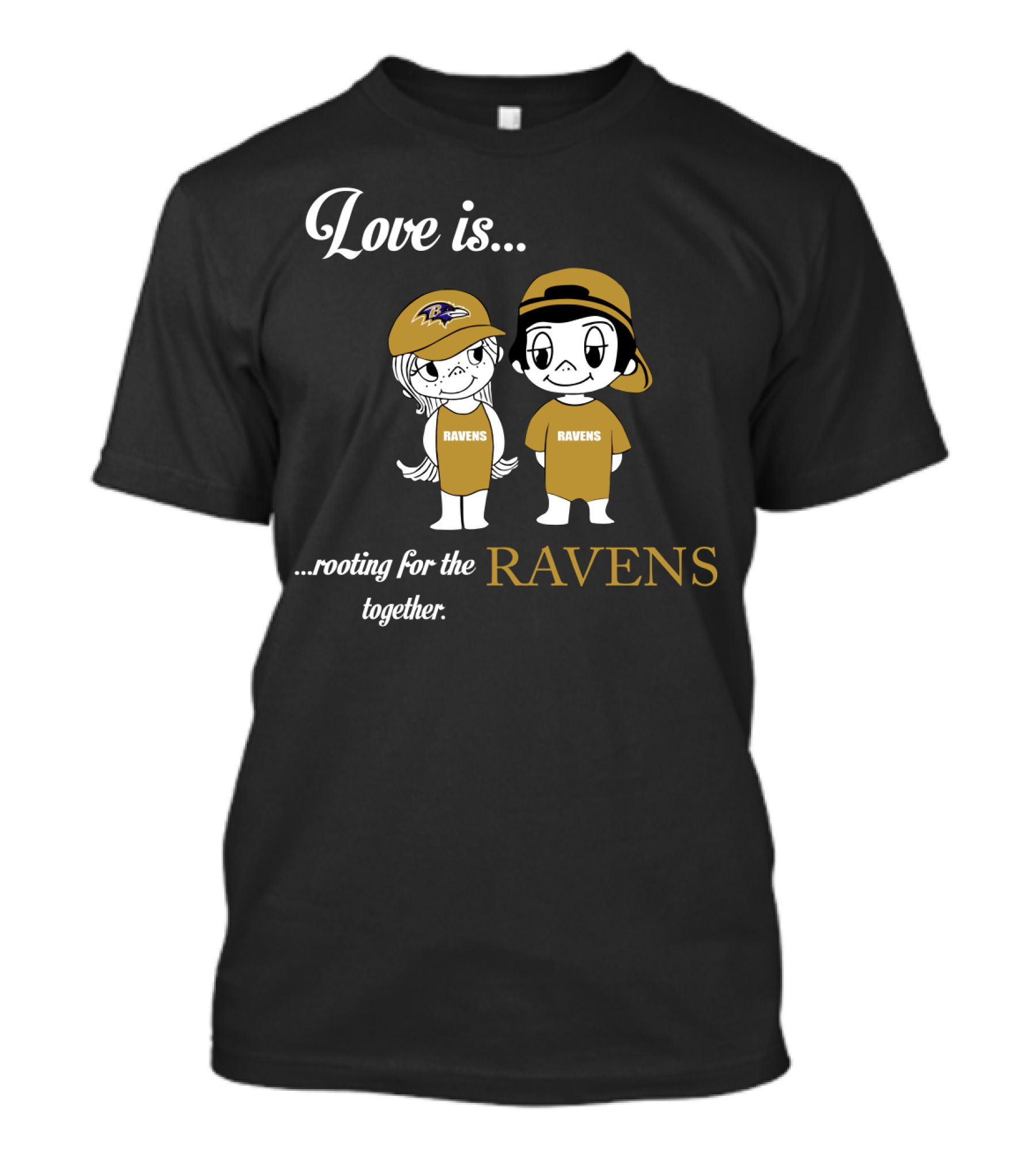 Love Is Rooting For The Ravens Together Baltimore Ravens T-Shirt