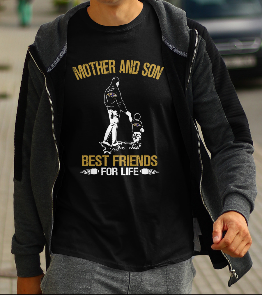 Mother And Son Best Friends For Life Baltimore Ravens T-Shirt