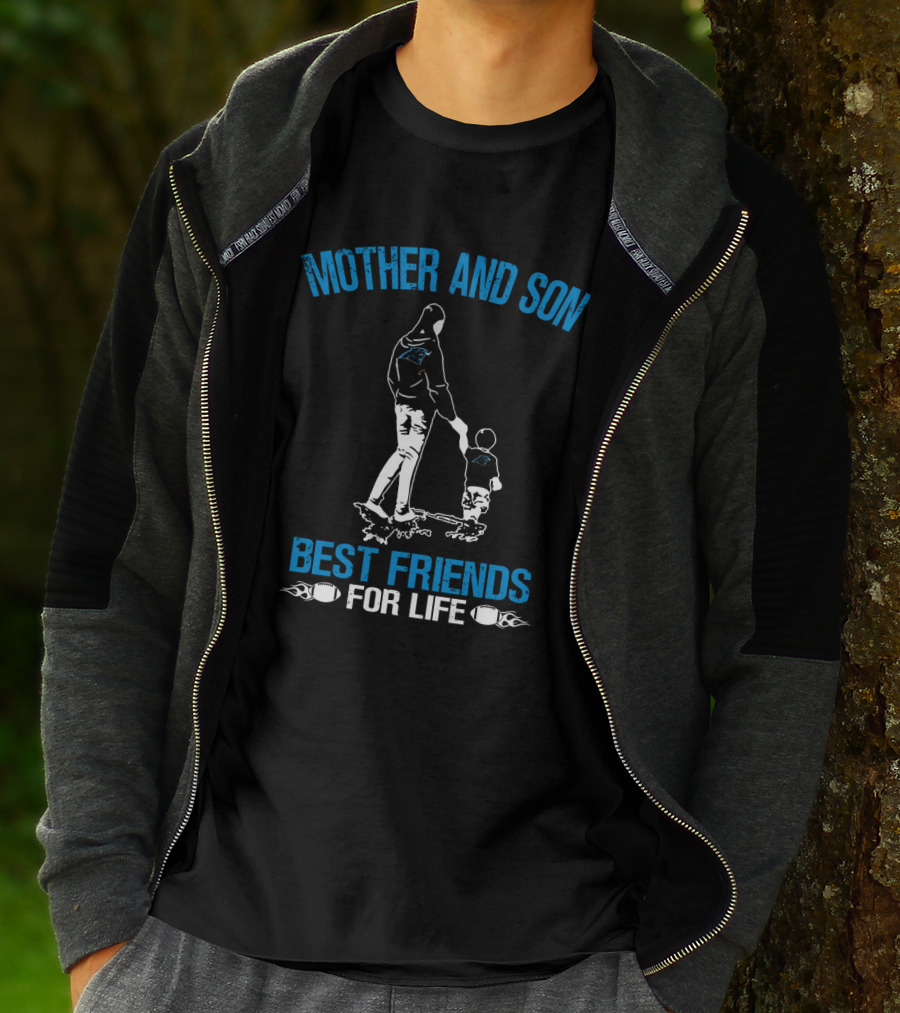 Mother And Son Best Friends For Life Carolina Panthers T-Shirt
