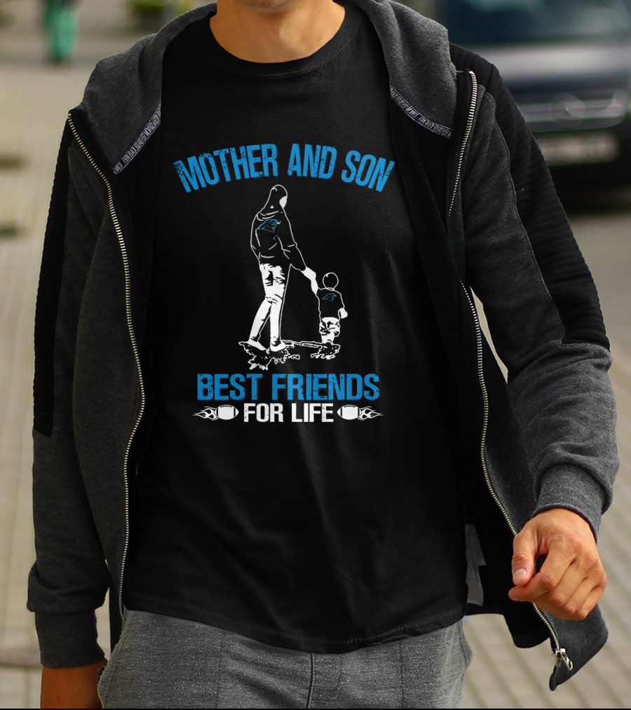 Mother And Son Best Friends For Life Carolina Panthers T-Shirt