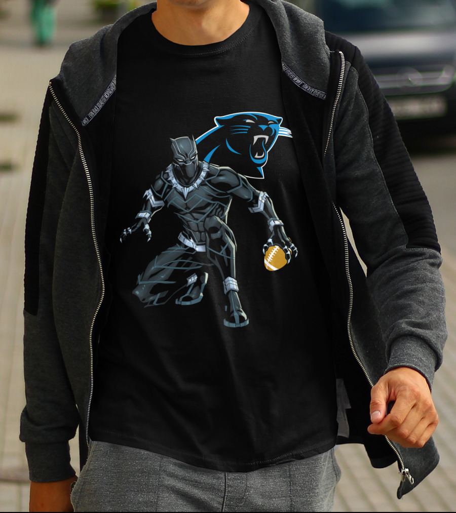 Carolina Panthers Black Panther Football Fusion T-Shirt