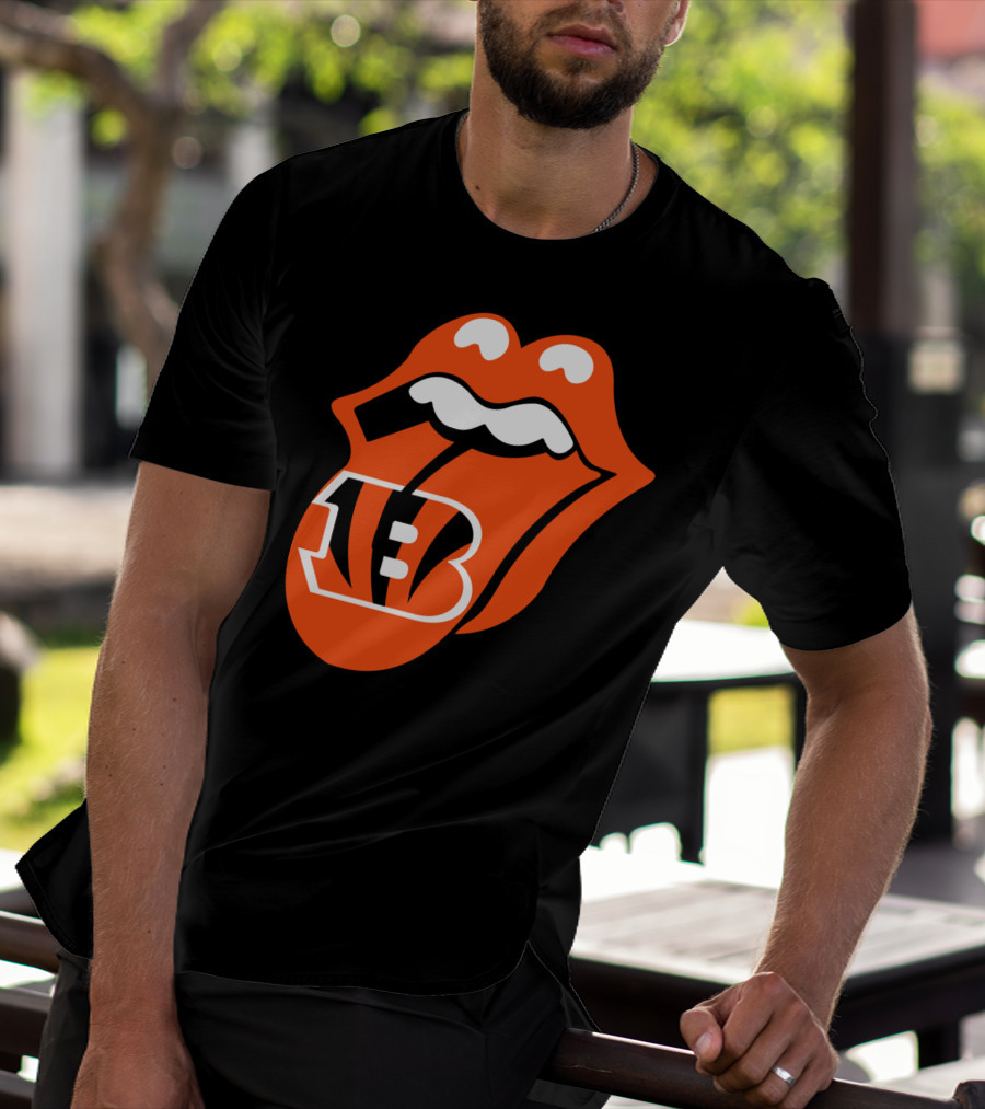 Cincinnati Bengals Iconic Tongue Logo Fusion T-Shirt