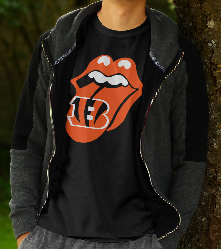 Cincinnati Bengals Iconic Tongue Logo Fusion T-Shirt