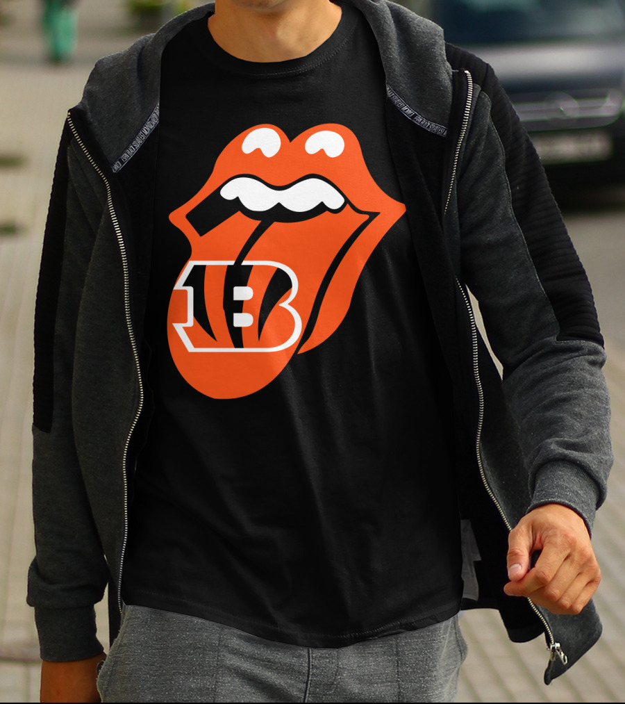 Cincinnati Bengals Iconic Tongue Logo Fusion T-Shirt