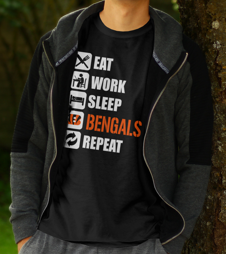 Eat Work Sleep Bengals Repeat T-Shirt
