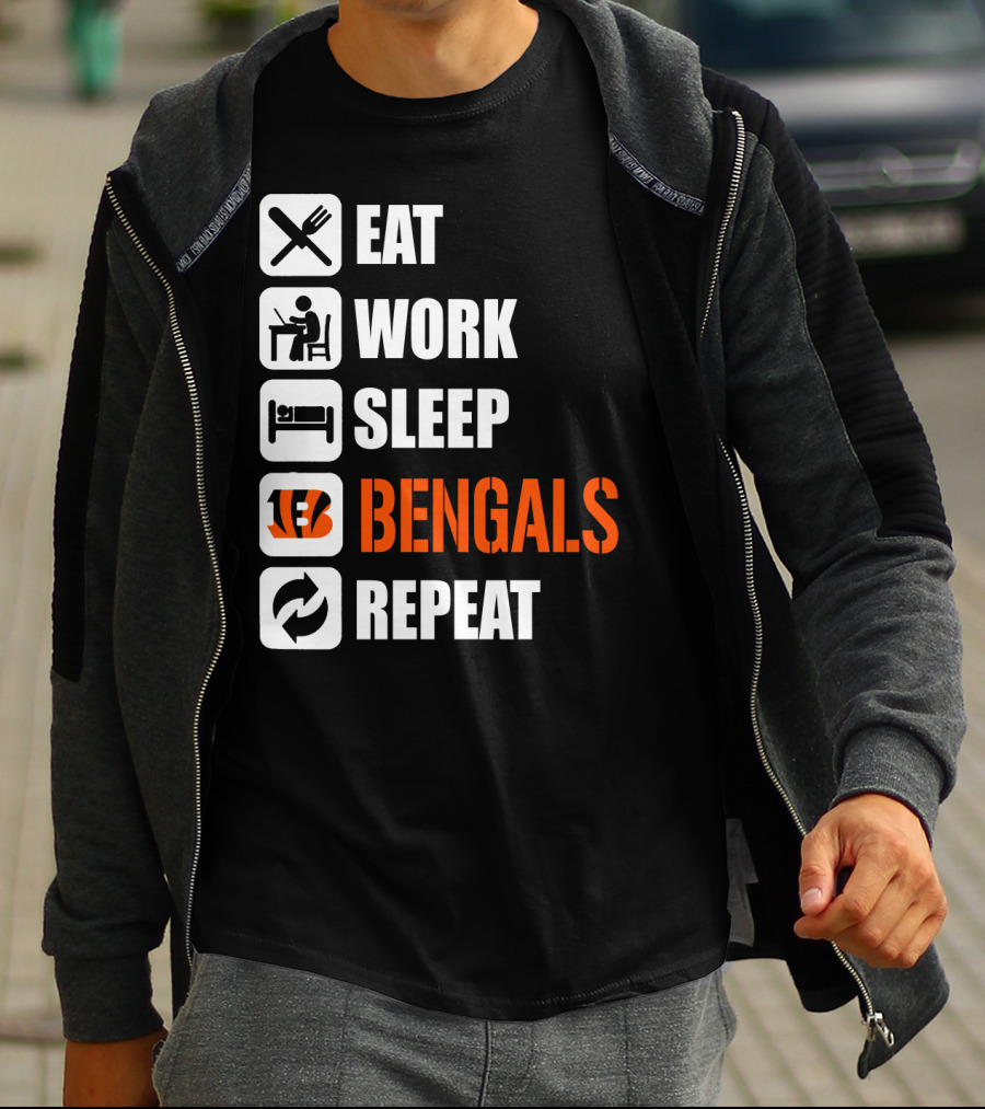Eat Work Sleep Bengals Repeat T-Shirt