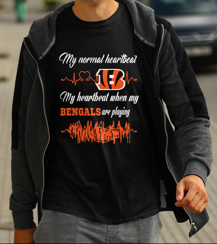 My Normal Heartbeat My Heartbeat When My Bengals Are Playing T-Shirt