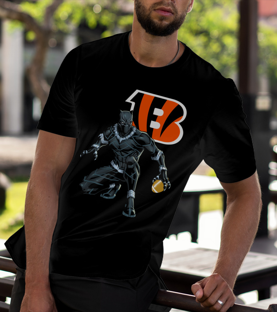 Cincinnati Bengals Black Panther Football T-Shirt