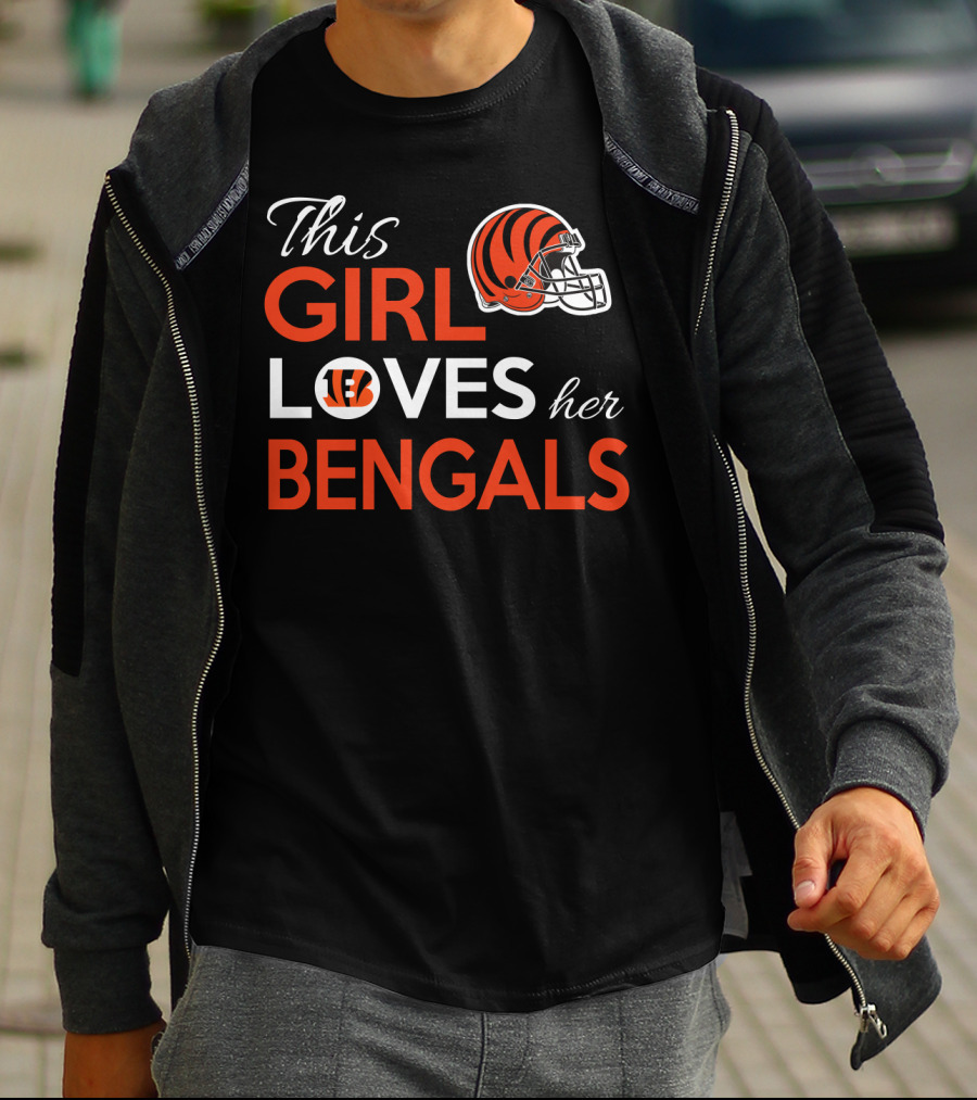 This Girl Loves Her Cincinnati Bengals Football Helmet T-Shirt