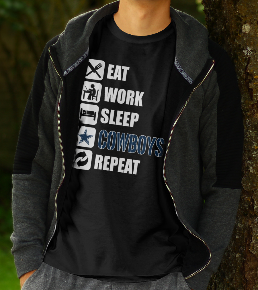 Eat Work Sleep Cowboys Repeat T-Shirt