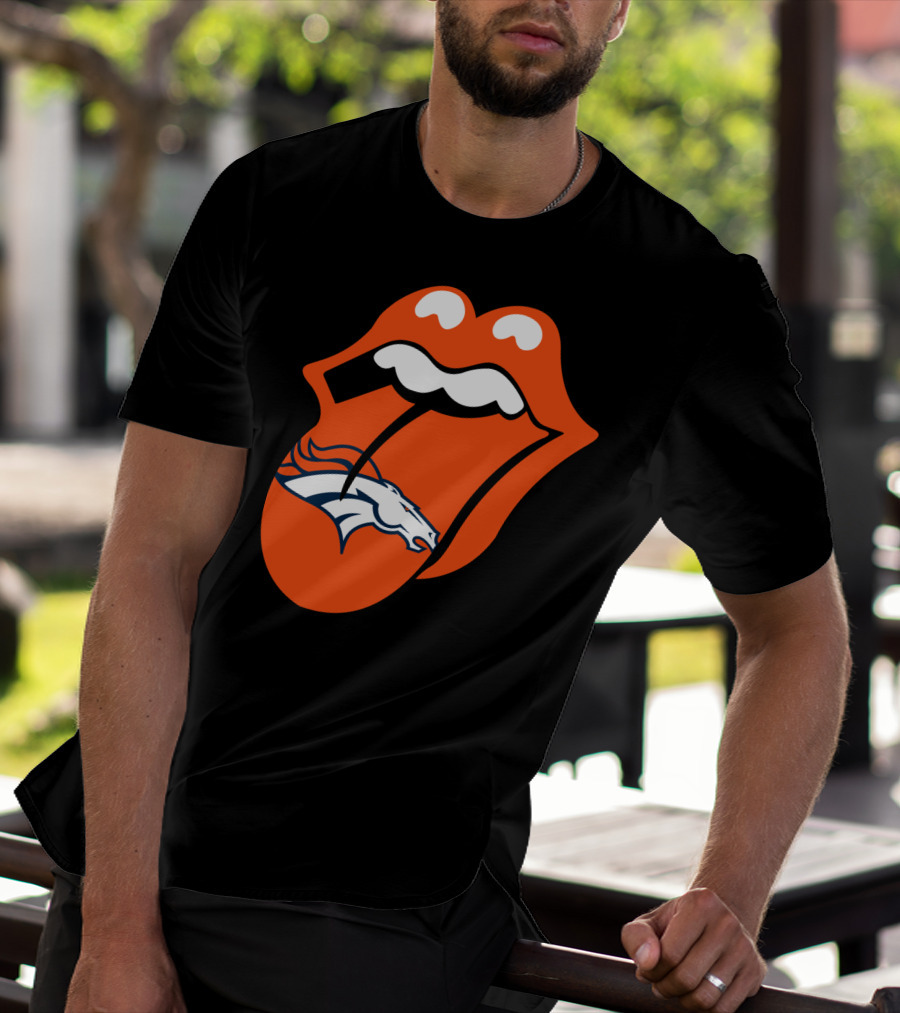 Denver Broncos Rolling Stones Tongue Logo Fusion T-Shirt