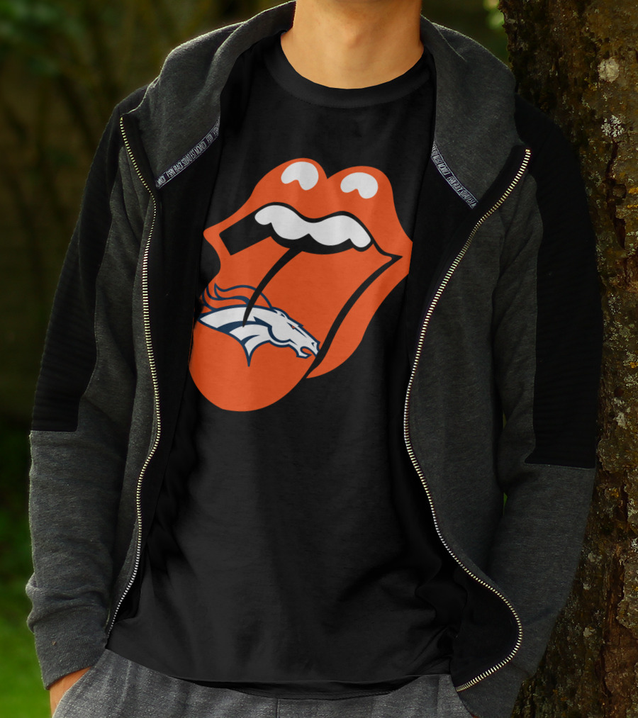 Denver Broncos Rolling Stones Tongue Logo Fusion T-Shirt