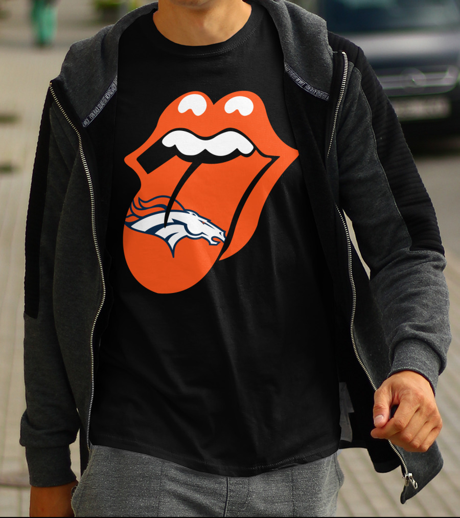 Denver Broncos Rolling Stones Tongue Logo Fusion T-Shirt