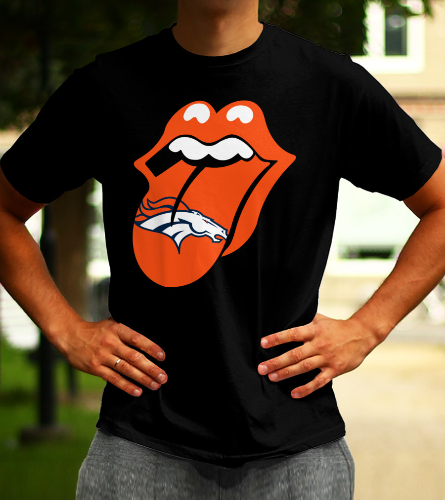 Denver Broncos Rolling Stones Tongue Logo Fusion T-Shirt