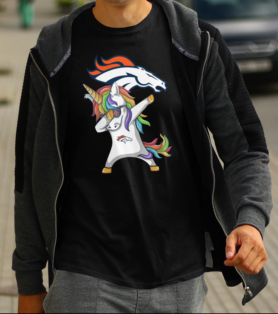 Denver Broncos Dabbing Unicorn With Team T-Shirt