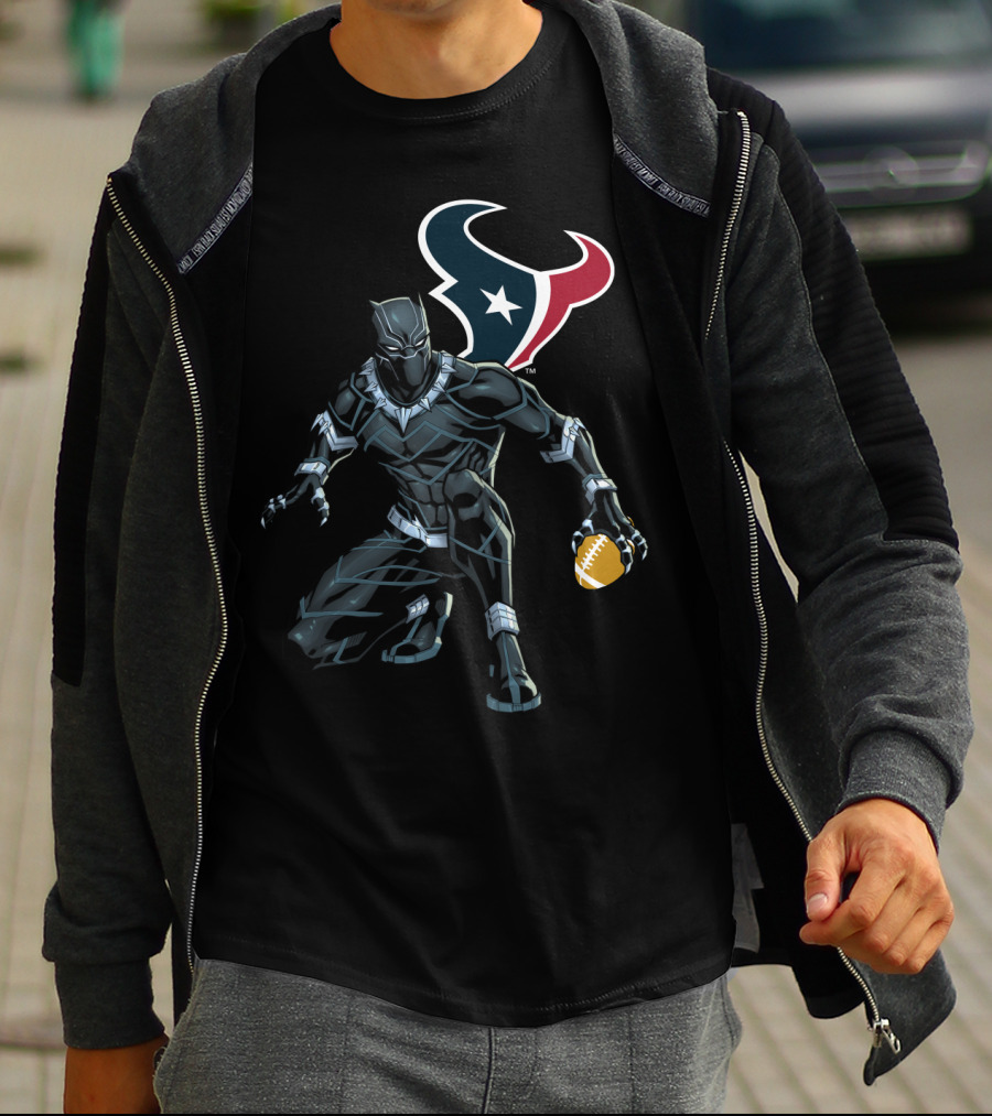 Houston Texans Black Panther Football Fusion T-Shirt