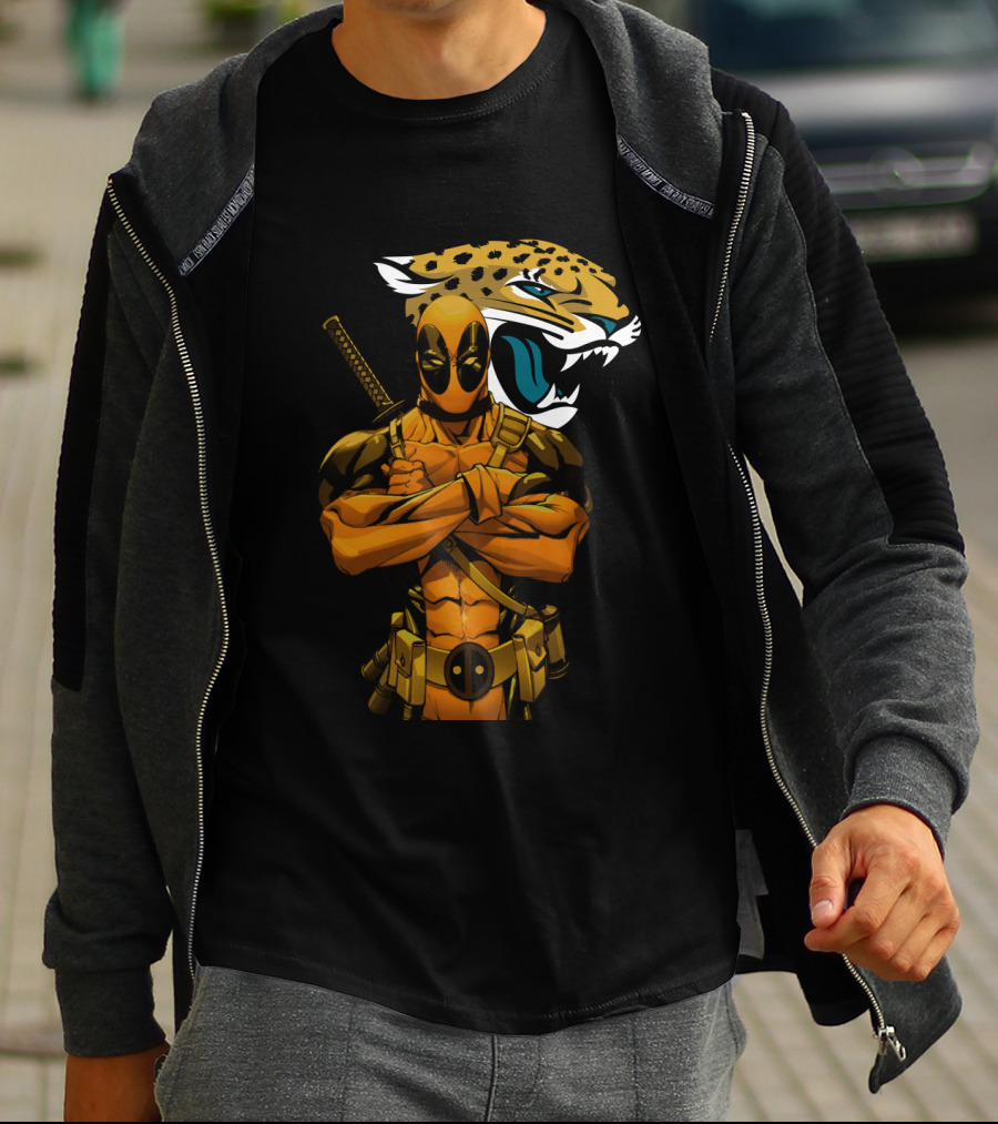 Deadpool Jacksonville Jaguars Crossover Mashup T-Shirt