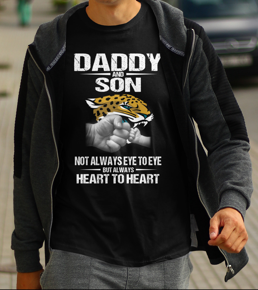 Daddy And Son Heart To Heart Jacksonville Jaguars T-Shirt