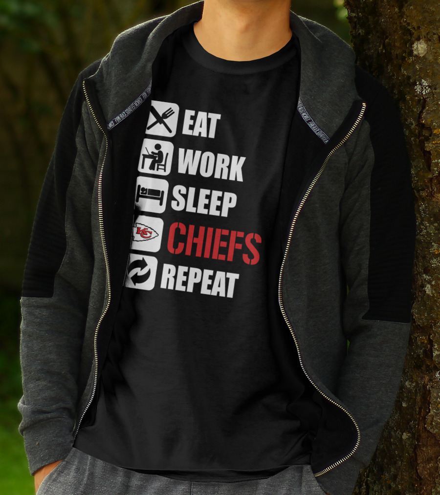 Eat Work Sleep Kansas City Chiefs Repeat T-Shirt