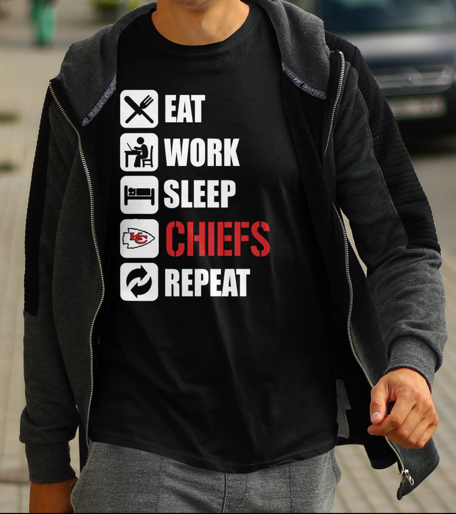 Eat Work Sleep Kansas City Chiefs Repeat T-Shirt