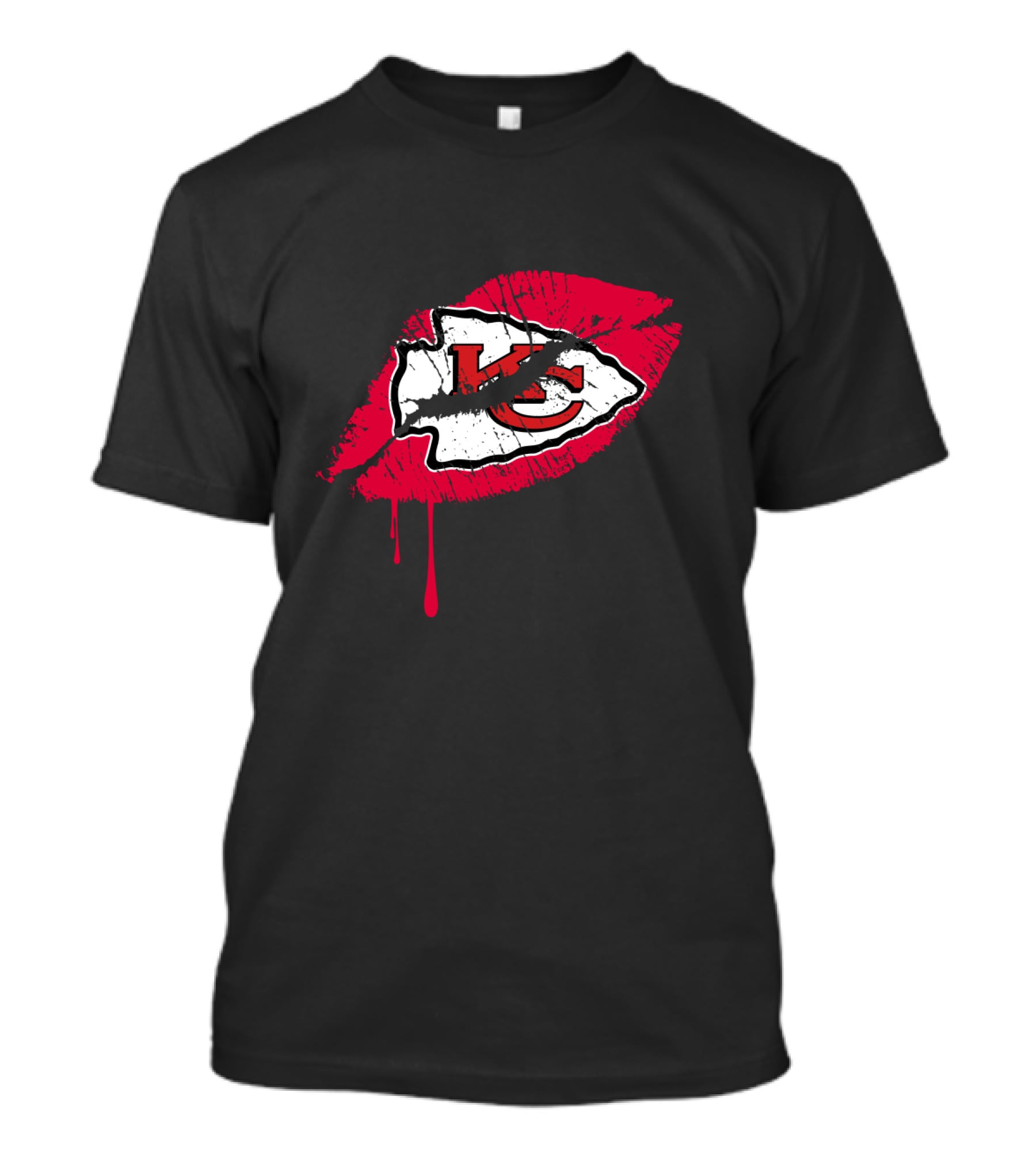 Kansas City Chiefs Kc Logo Red Lips T-Shirt