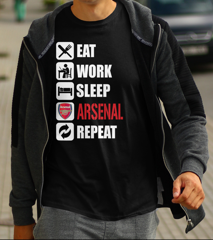 Eat Work Sleep Arsenal Repeat T-Shirt