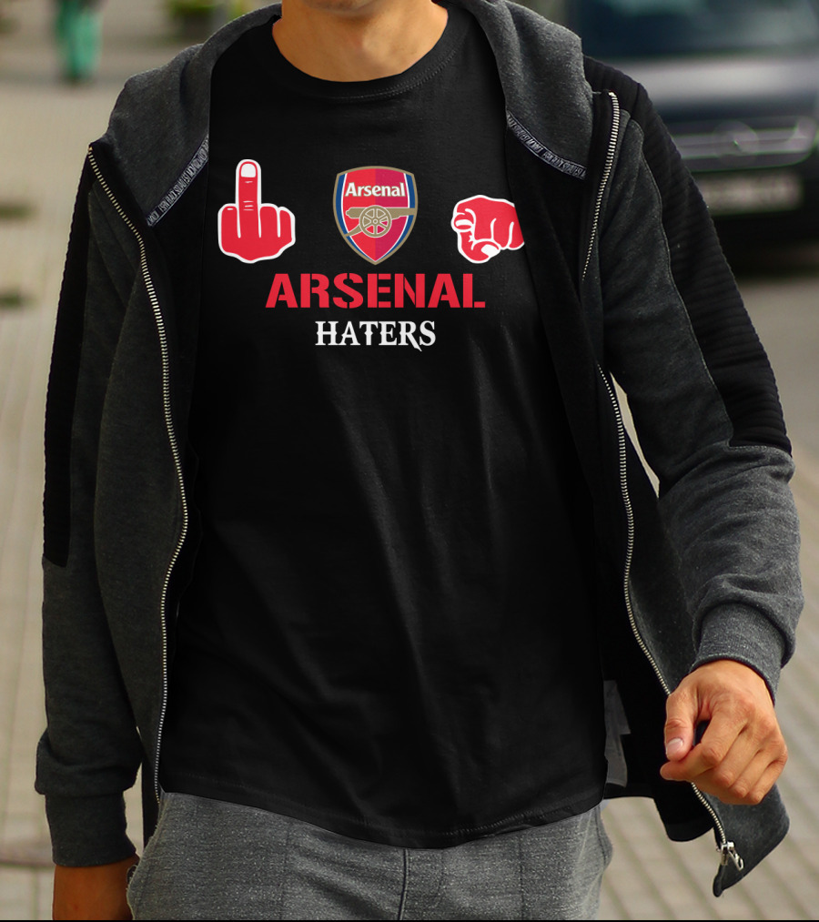 Arsenal Haters Middle Finger And Fist Gesture T-Shirt