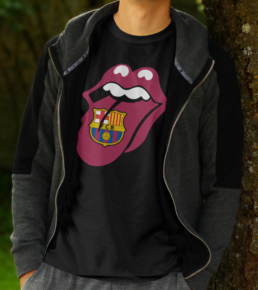 Barcelona Fcb Rolling Stones Logo Fusion T-Shirt