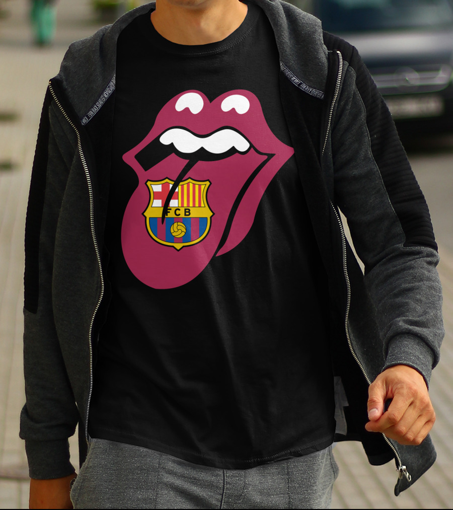 Barcelona Fcb Rolling Stones Logo Fusion T-Shirt