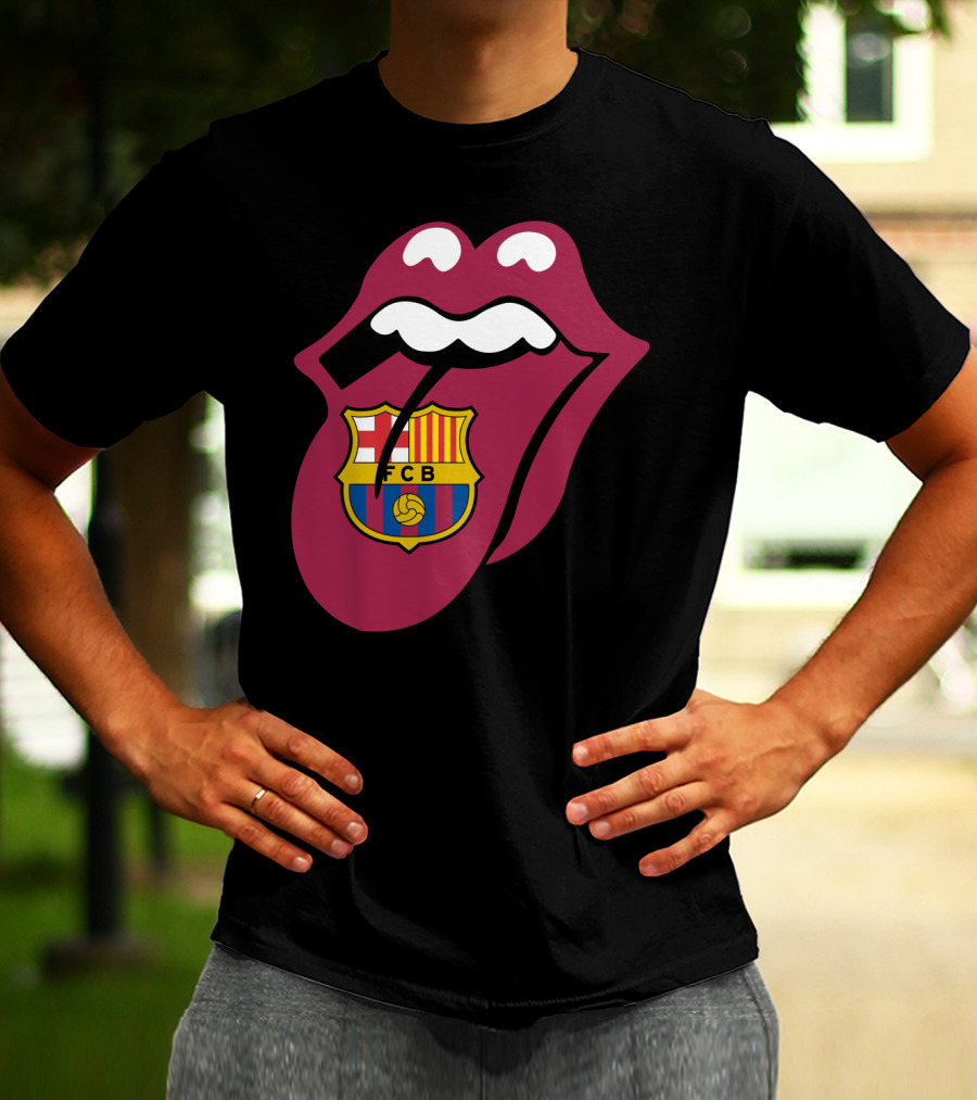 Barcelona Fcb Rolling Stones Logo Fusion T-Shirt