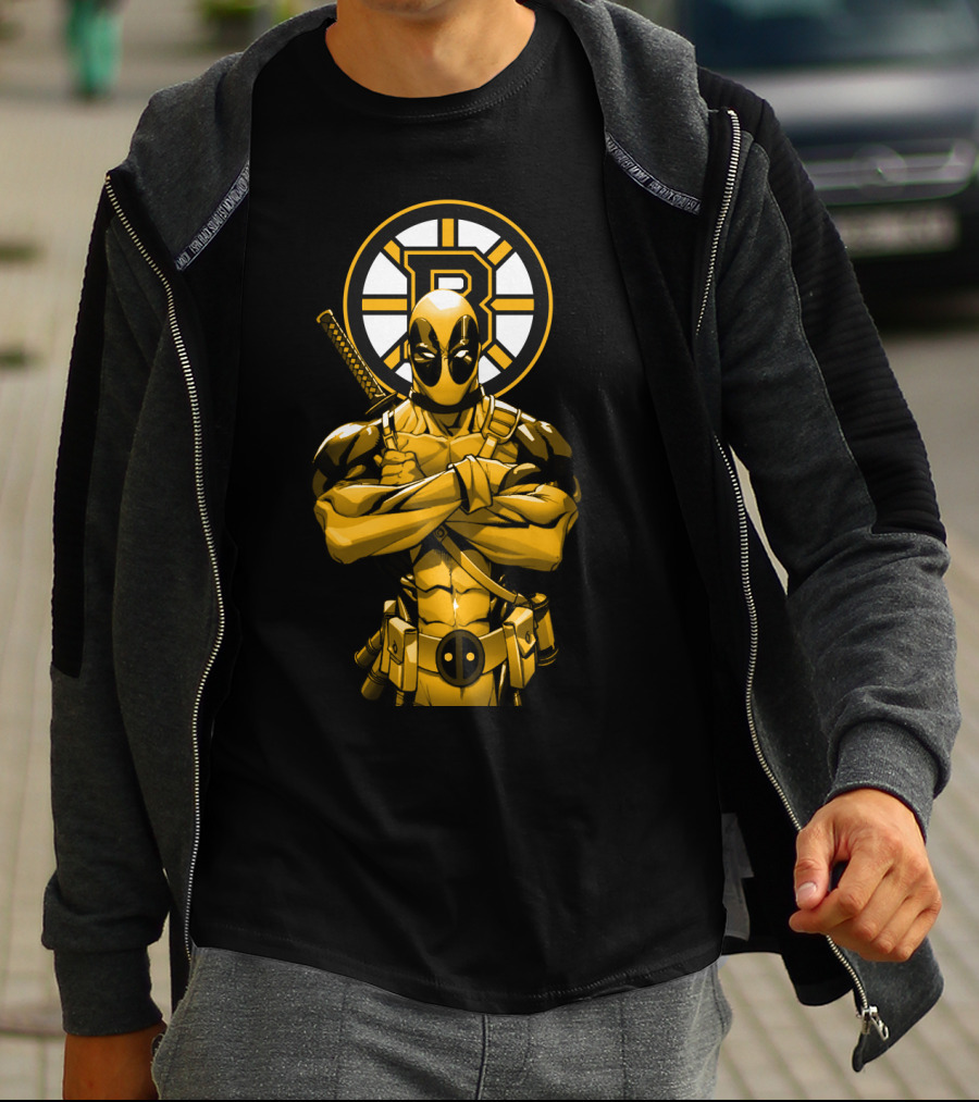 Boston Bruins Deadpool Crossover T-Shirt