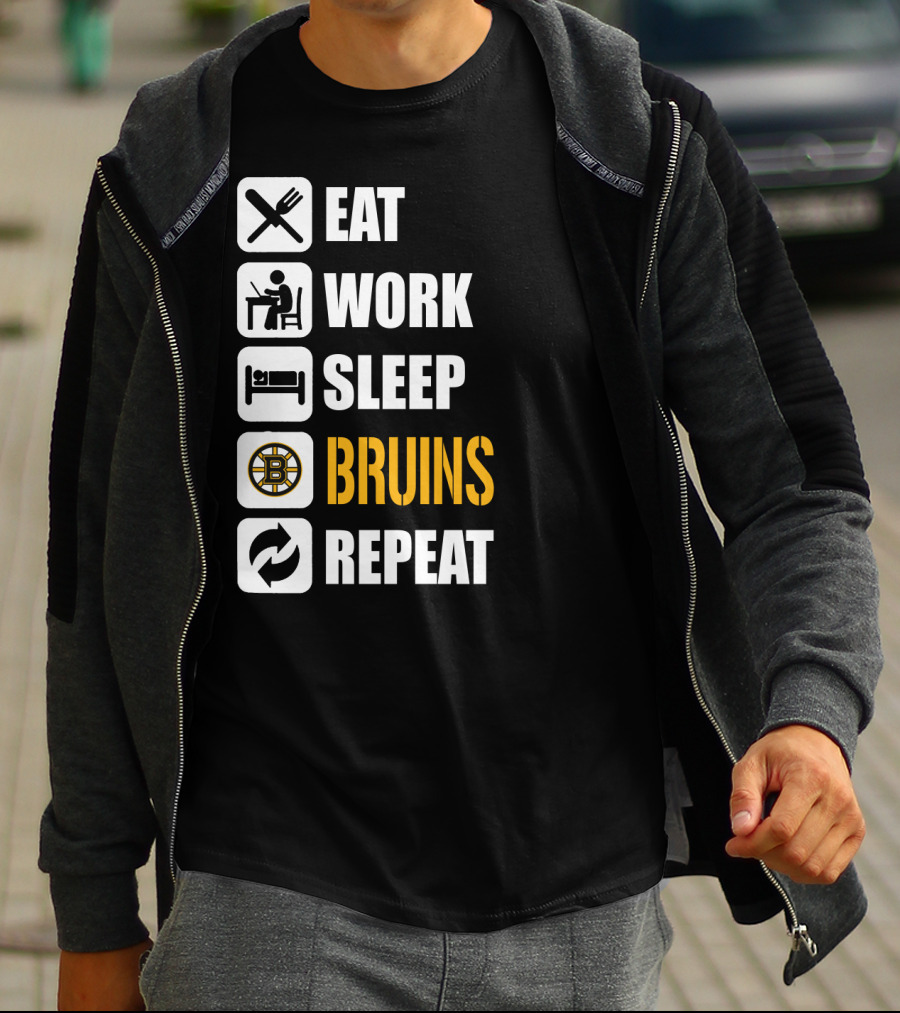 Eat Work Sleep Bruins Repeat T-Shirt