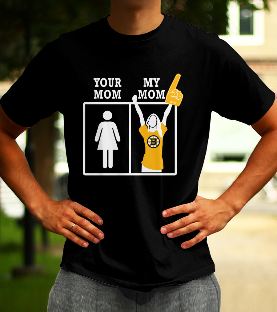 Your Mom My Mom Boston Bruins Fan Foam Finger T-Shirt