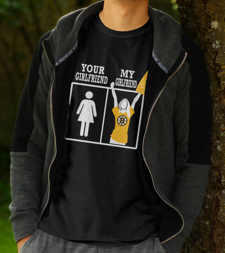 Your Girlfriend My Girlfriend Boston Bruins Fan Foam Finger T-Shirt