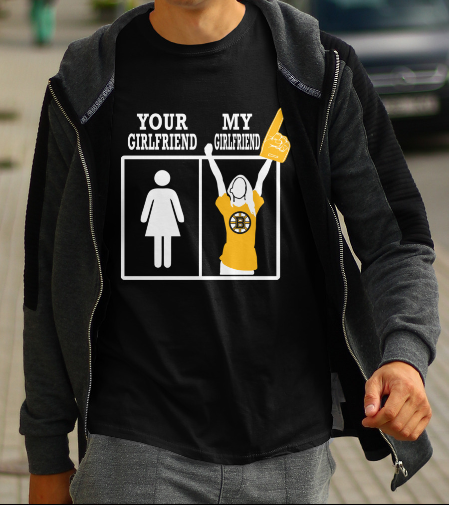 Your Girlfriend My Girlfriend Boston Bruins Fan Foam Finger T-Shirt