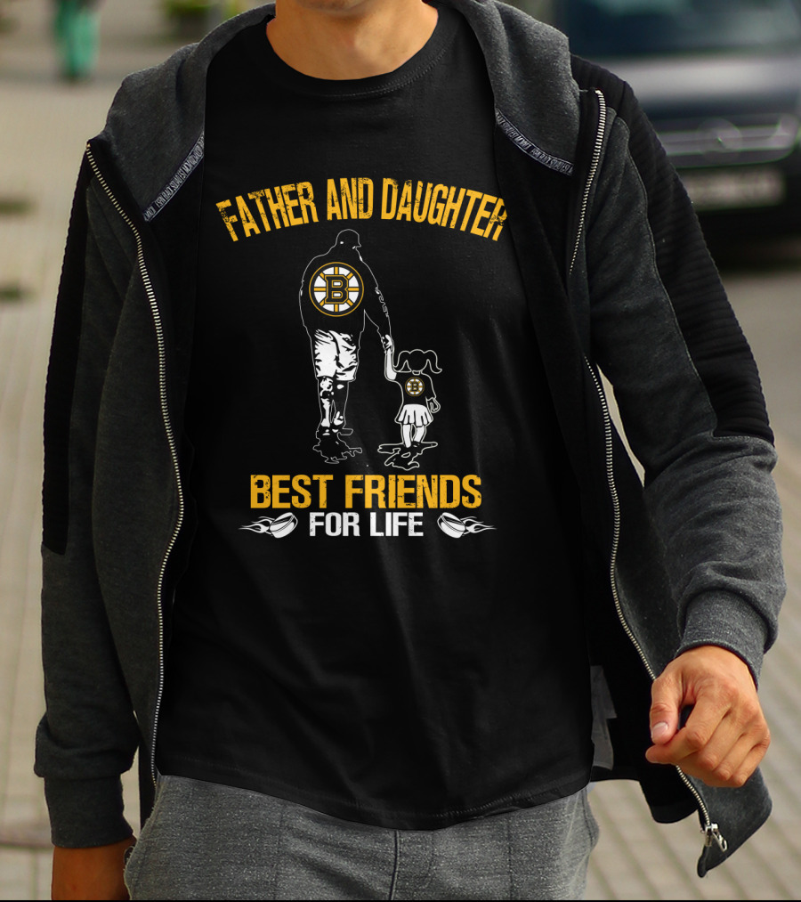 Boston Bruins Father And Daughter Best Friends For Life T-Shirt