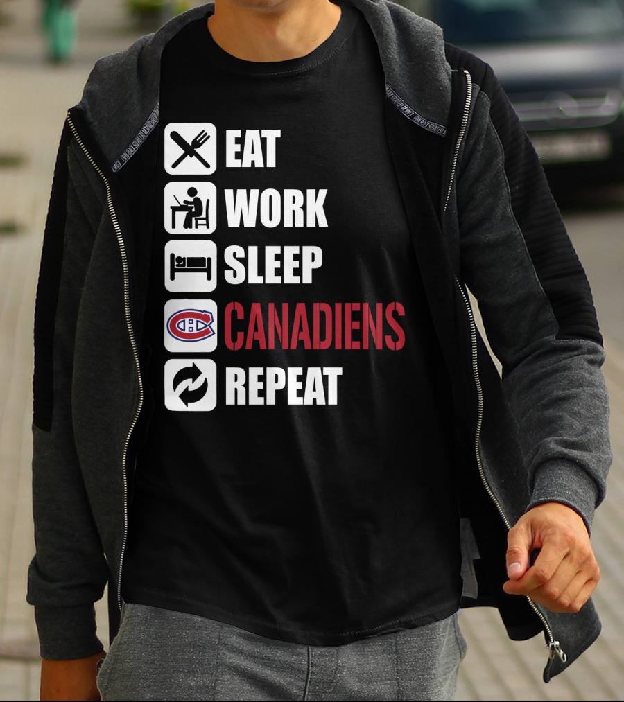 Eat Work Sleep Montreal Canadiens Repeat T-Shirt