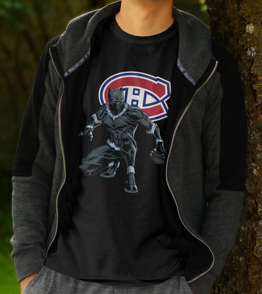 Montreal Canadiens Black Panther Crossover Hockey T-Shirt