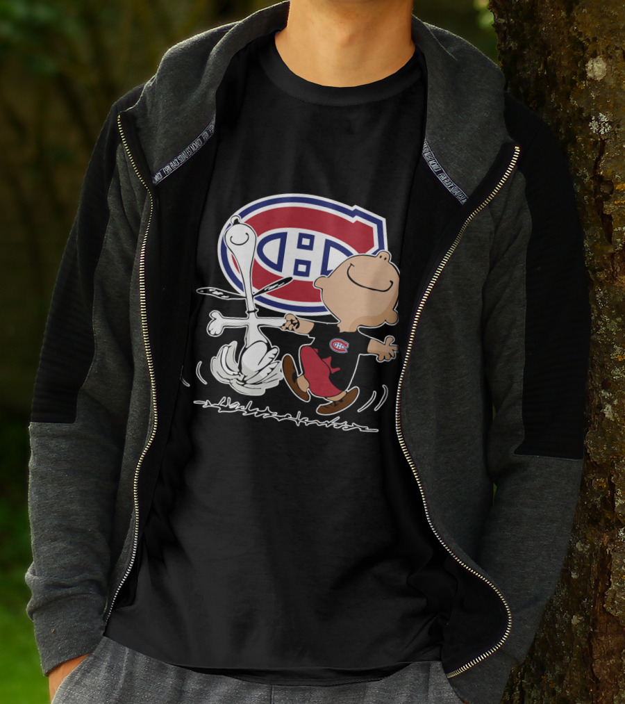 Montreal Canadiens Charlie Brown And Snoopy Dance T-Shirt