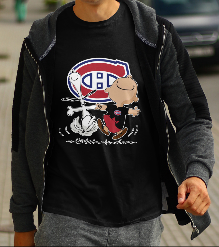 Montreal Canadiens Charlie Brown And Snoopy Dance T-Shirt