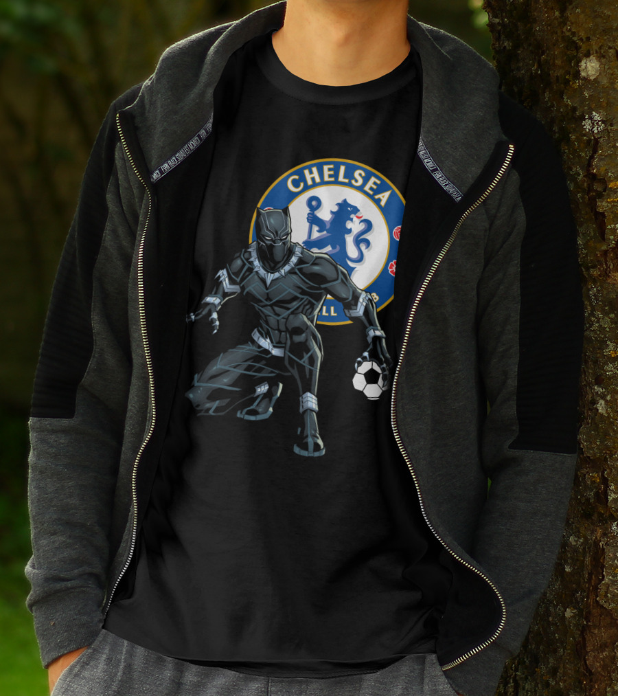Chelsea Football Club Black Panther Soccer Crossover T-Shirt